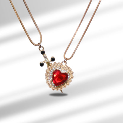 Heart and Sword Necklace