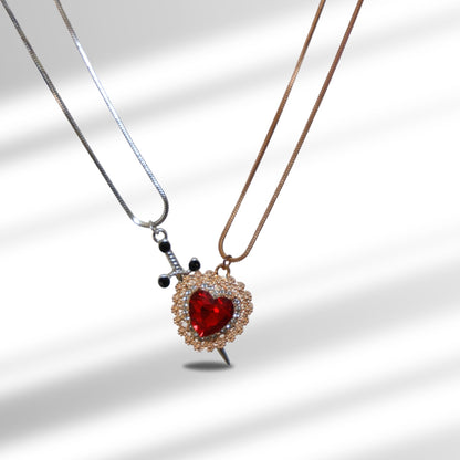 Heart and Sword Necklace